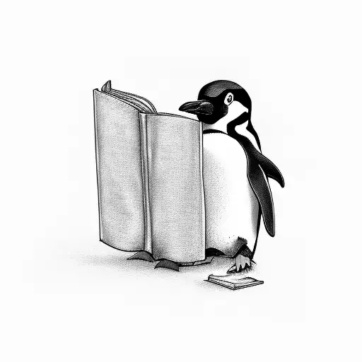 Penguin With Book