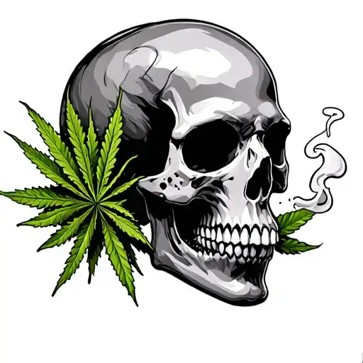 Skull Smoking Weed