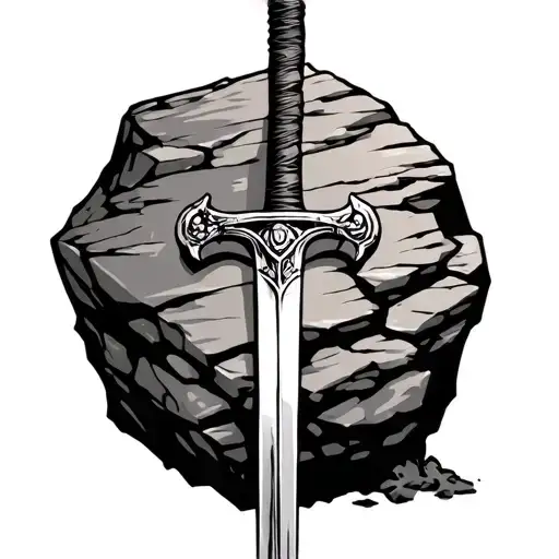 Roman Sword Stuck In A Rock
