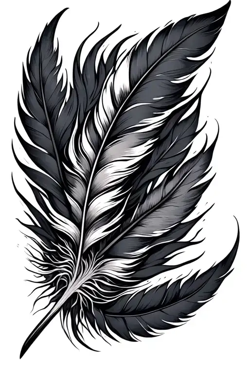 Tribal And Feather Intertwined Symbolizing
