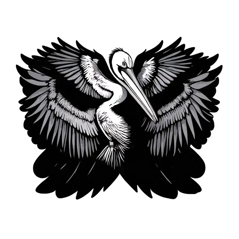 Pelican Outline Very Small Flying