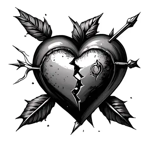 Broken Heart Shot By Arrow