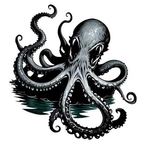 Kraken With Shipwreck Sinking