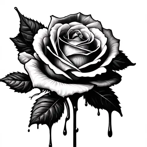 Black Dripping Rose