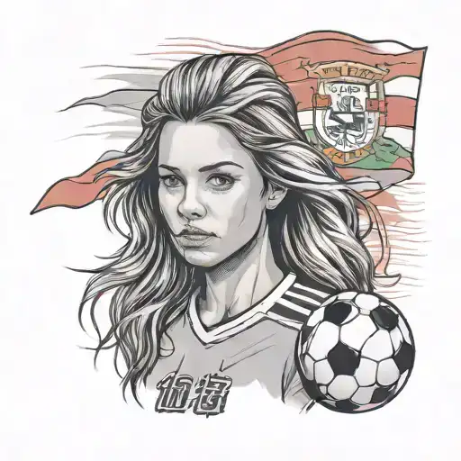 A Portrait Of Your Daughter Wearing A Soccer Jersey With A Portuguese Flag In The Background