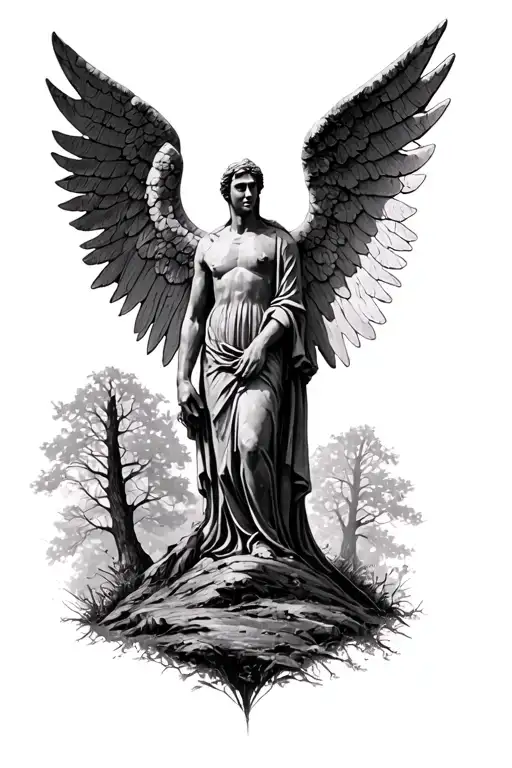 Angel Of The North Gormley In An Oak Forest Scene