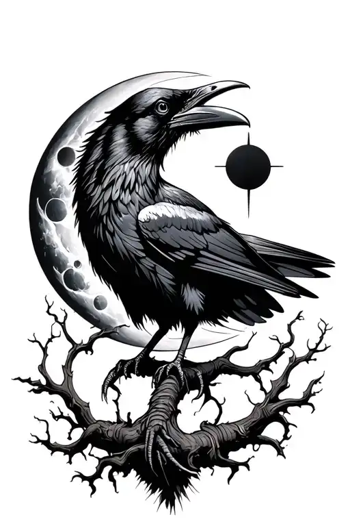 Raven And Moon