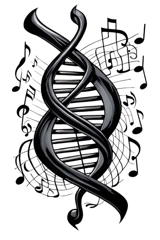 Dna Music Notes Intertwined
