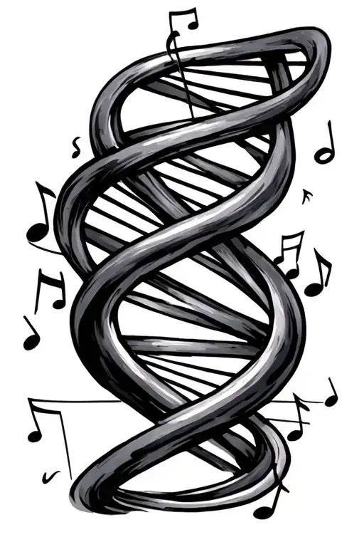 Dna Music Notes Intertwined Within