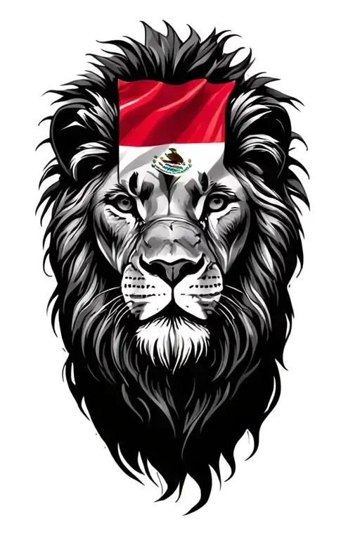 Lion With Mexican Flag
