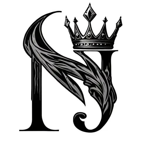 Na'ziyah With Crown On Top Of The N Letter