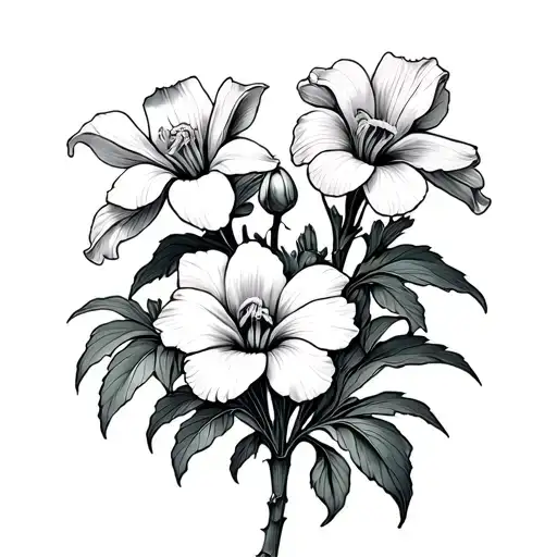 Vine Of Snapdragons With Five Flowers That Can Be Built Upon