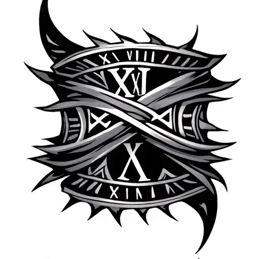 Tribal Band With Roman Numerals