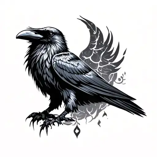 Viking Style Sleeve With Raven