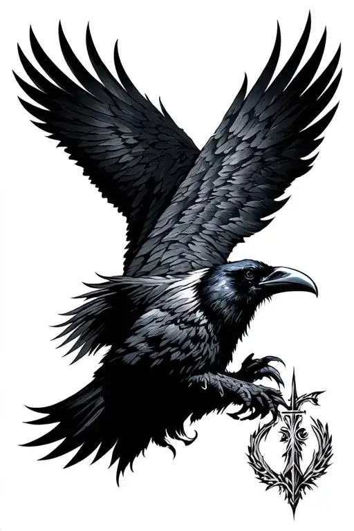 Viking Style Sleeve With Raven