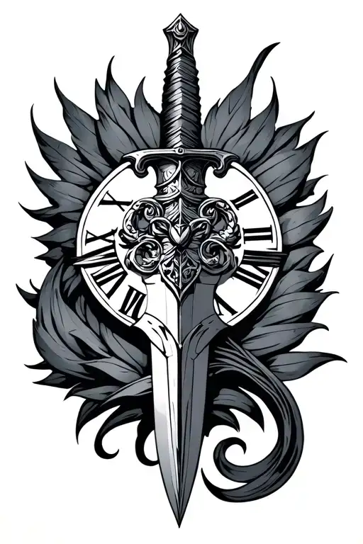 Dagger With Roman Numerals