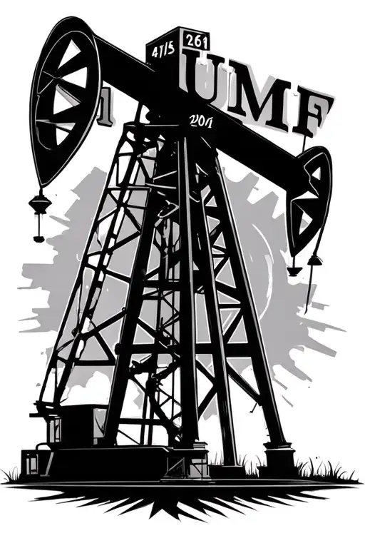 Basic Oil Derrick With The Letters Umf And The Numbers 41 And 2061