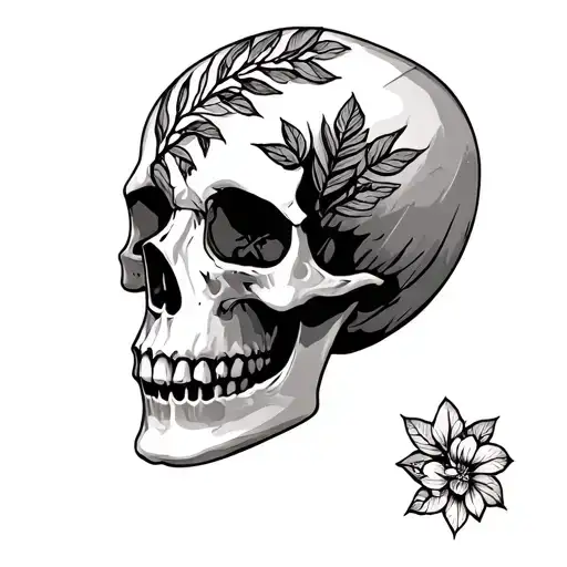 Skull With Nature Component