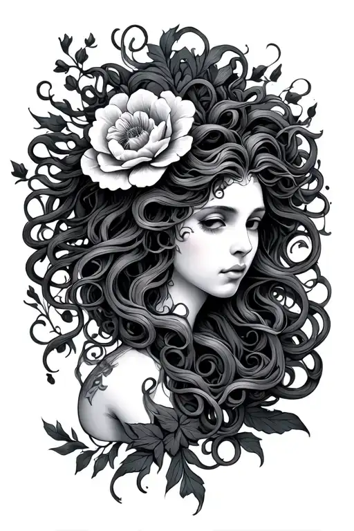 Medusa With Floral