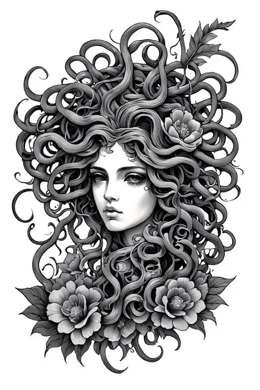 Medusa With Floral