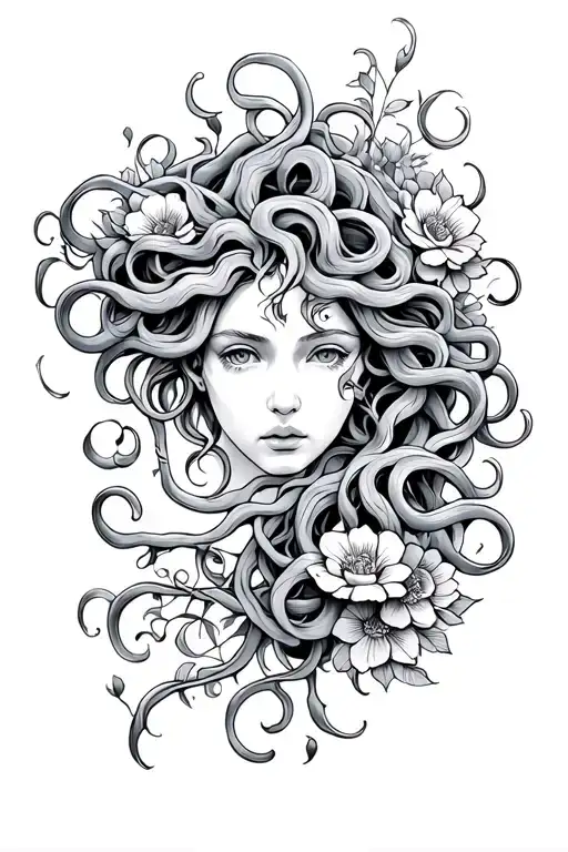 Medusa With Floral