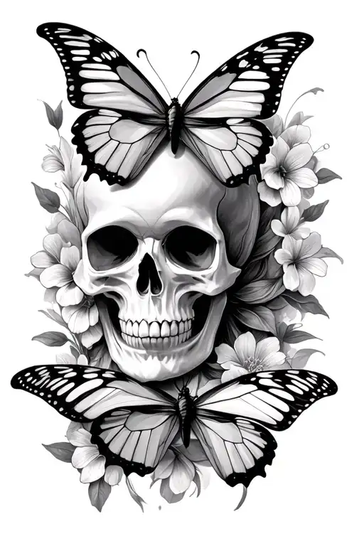 Skull Lillie's Butterflies Surrounding