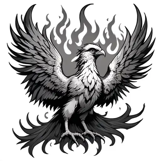 Phoenix With Stay Strong As Flames Coming