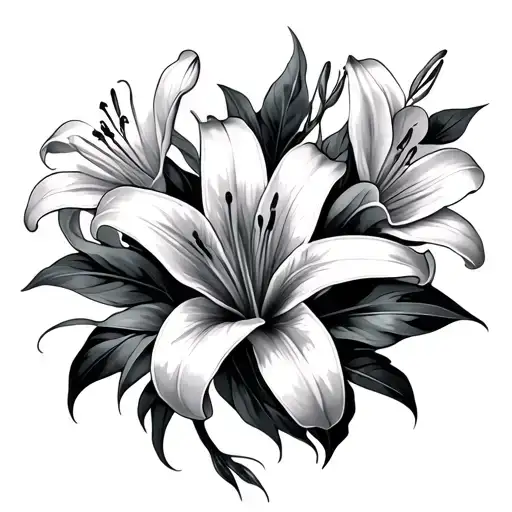 Whimsical Lily Flowers Surrounding