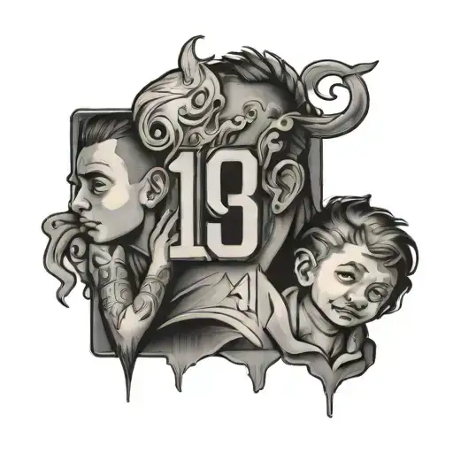 Get A Tattoo Based On The Number 19 And A Father With A Son On His Back