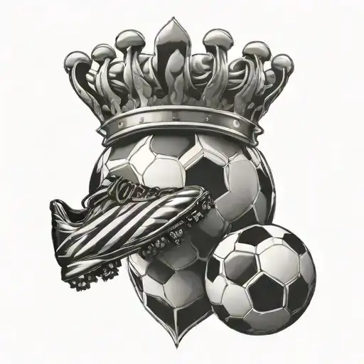 Create A Tattoo Of A Champions League Soccer Ball And A Crown