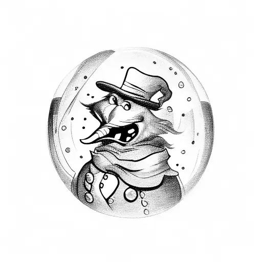 Scrooge With The Three Ghosts Inside A Snow Globe