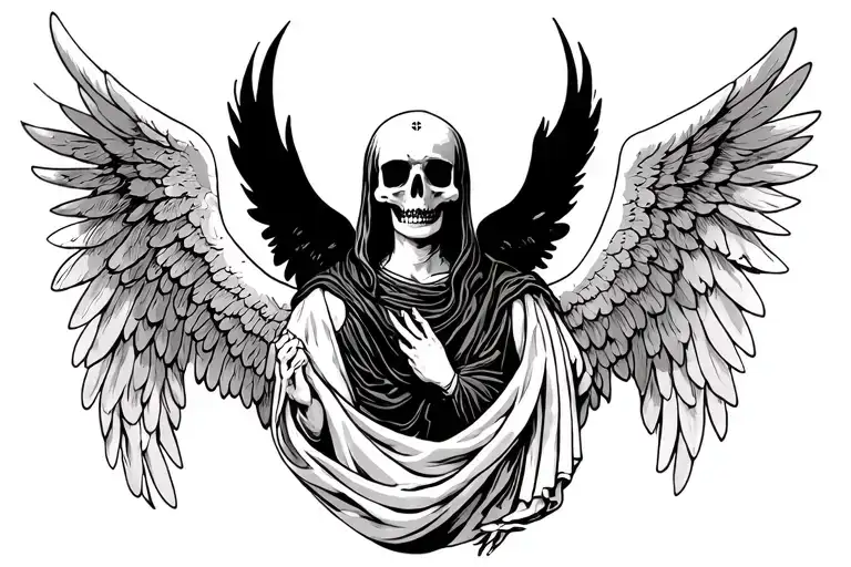 Angel On Death Tarot Card