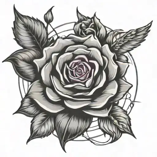 Dart Board With A Rose And Shading