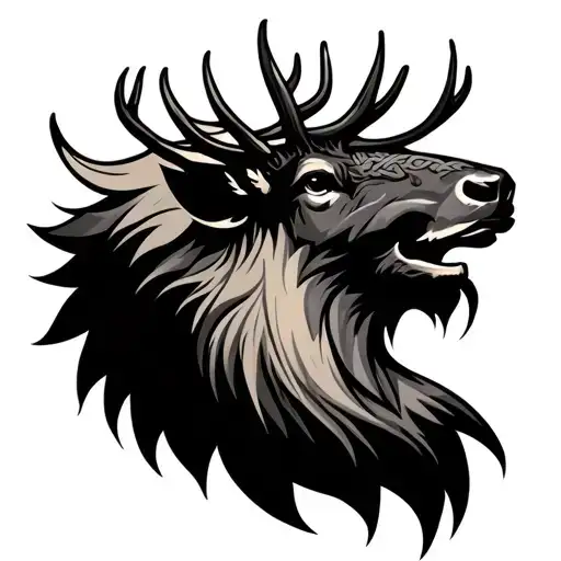 Celtic Elk Side Head Profile