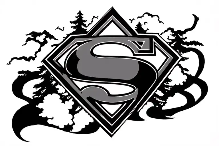 Superman Logo Within A Forest