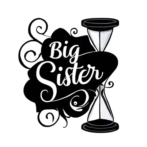 Big Sister Cursive Hourglass Wrapped