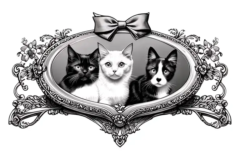 Vintage Lockets Two Cats And One Dog With A Dainty Bow On Top
