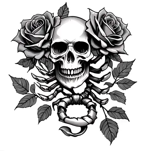 Skull Scorpio Roses