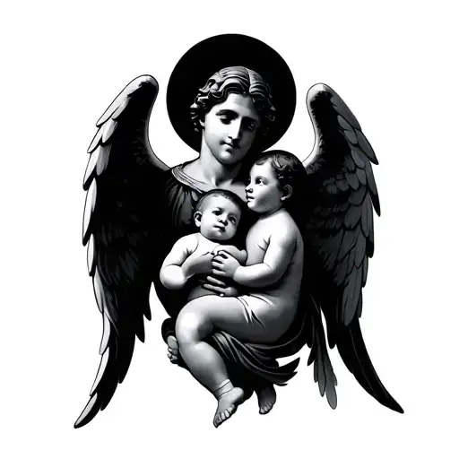 Male Angel And Baby Angel