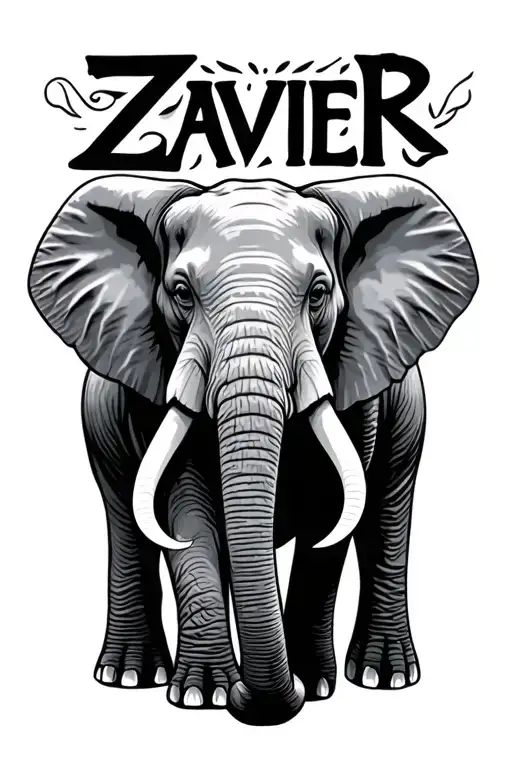 The Name Zavier With An Elephant Incorporated