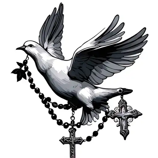 Rosary With Dove
