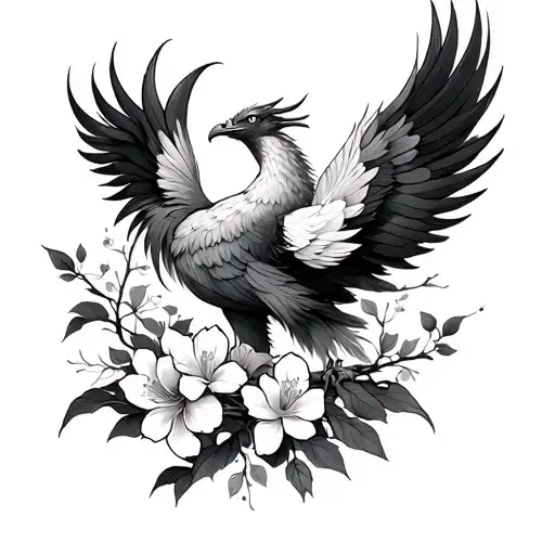 Japanese Blossom And Phoenix