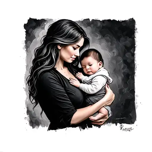 Mom Holding Baby
