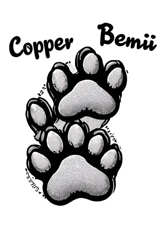 2 Dog Paws With The Names Copper And Benji