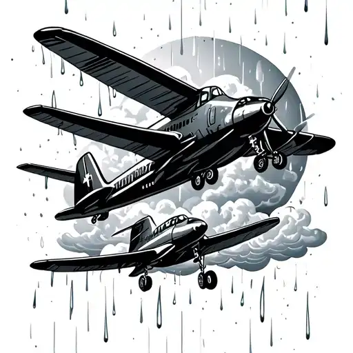 Rain Cloud And Aeroplane