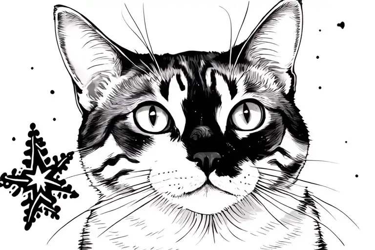 Tuxedo Cat Watching The Stars