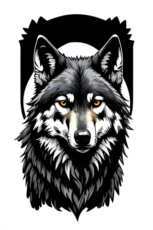 Simple Wolf And Raven Perched
