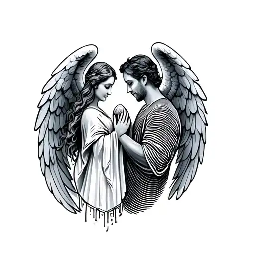 Mum And Dad Fingerprint Infused In An Angel