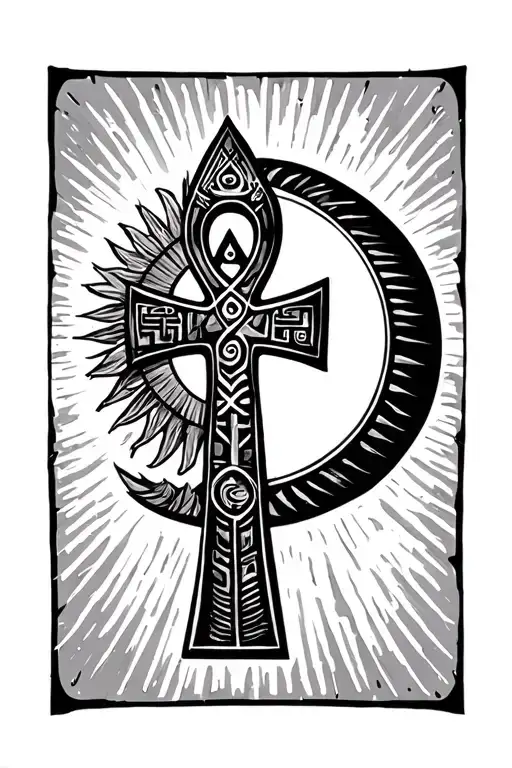 Egypt Cross Ankh Sun Moon