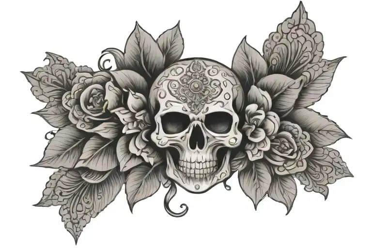 Skull Mandala For Knee Cap